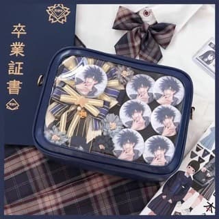 Mochila de ombro único para colégio feminino, estilo uniforme, estilo japonês, convenção de anime, bolsa transparente