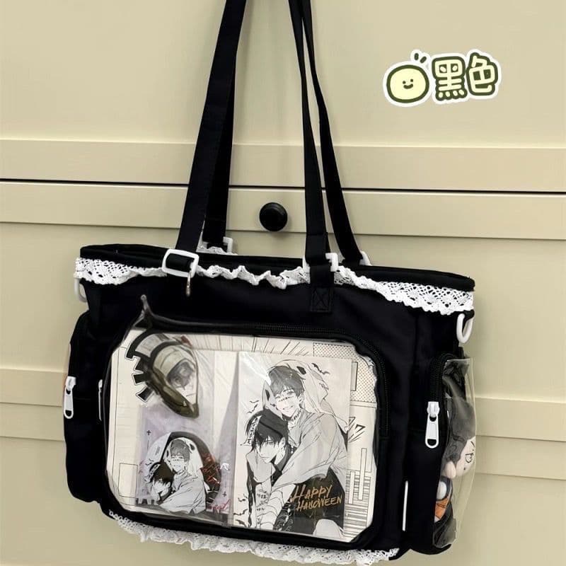 mochila escolar feminina Bolsa de ombro para convenções de anime, bolsa tipo tote para estudantes, bolsa transversal