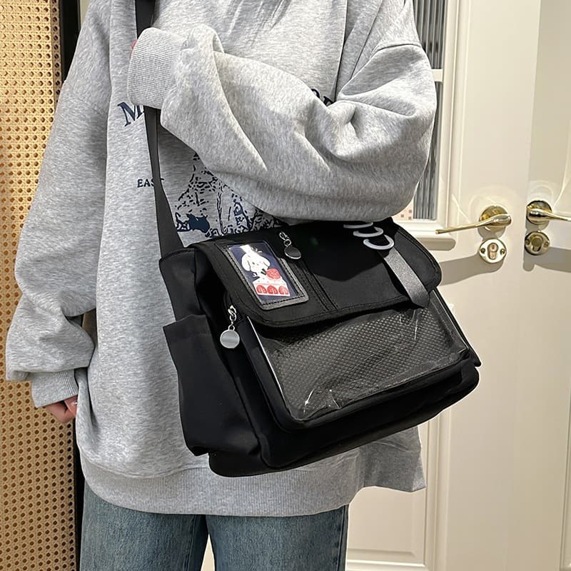 bolsa transversal feminino Mochila estilo anime japonesa, bolsa de ombro ou transversal fofa para colegial
