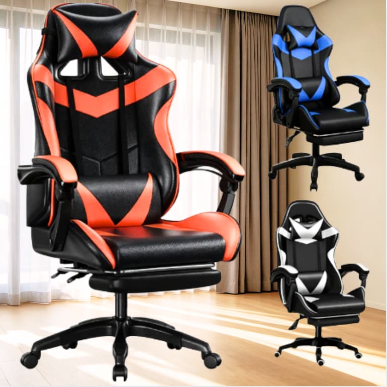 Cadeira Gamer Ergonômica Profissional Reclinável Confortável Com Rodinha Pés e Altura Ajustável para Escritório