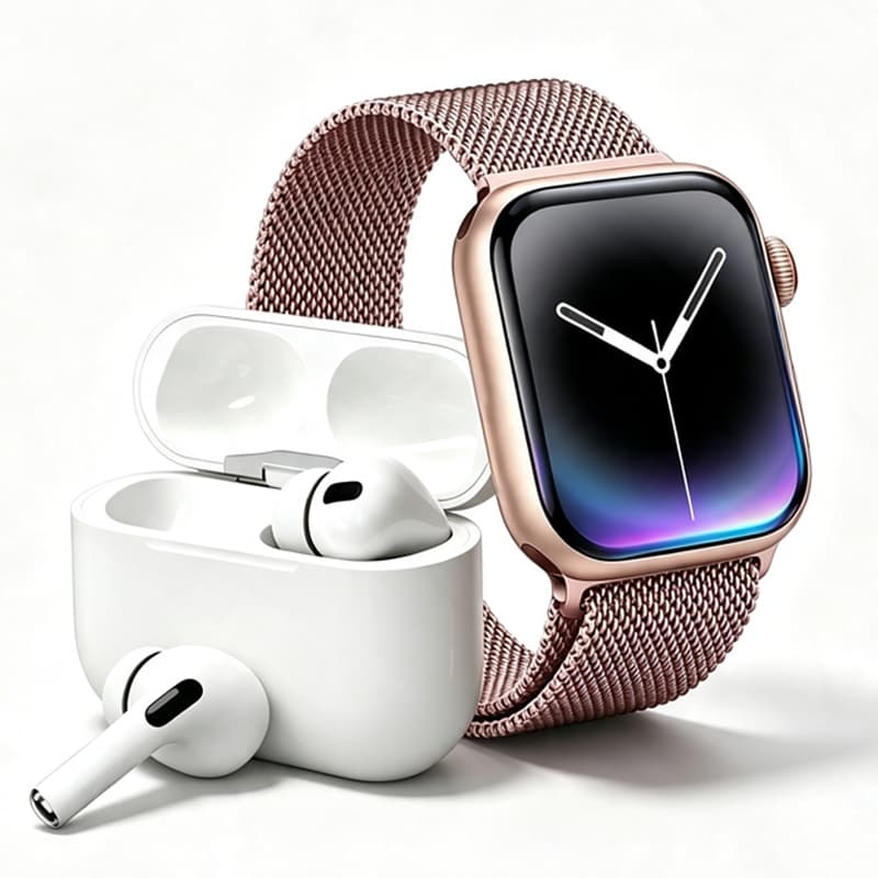 Conjunto 4 Em 1 Relógio Digital Sem Fio Fone De Ouvido Bluetooth Chamada Festival Presente Kit