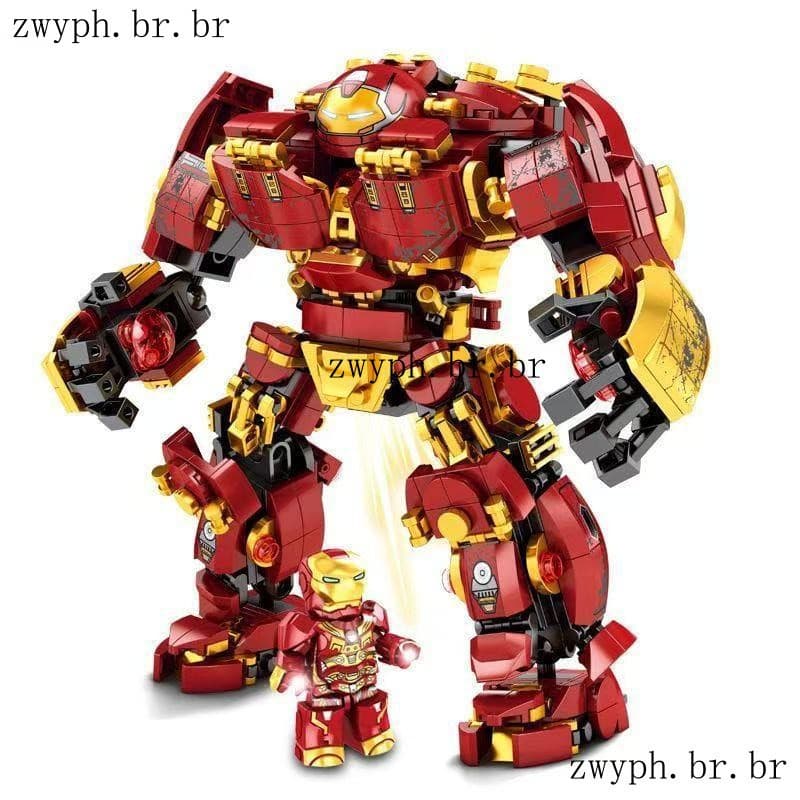 568Pieces Super robô Homem De Ferro Mecha Hulkbuster MK44 Figuras Blocos De Construção Brinquedos