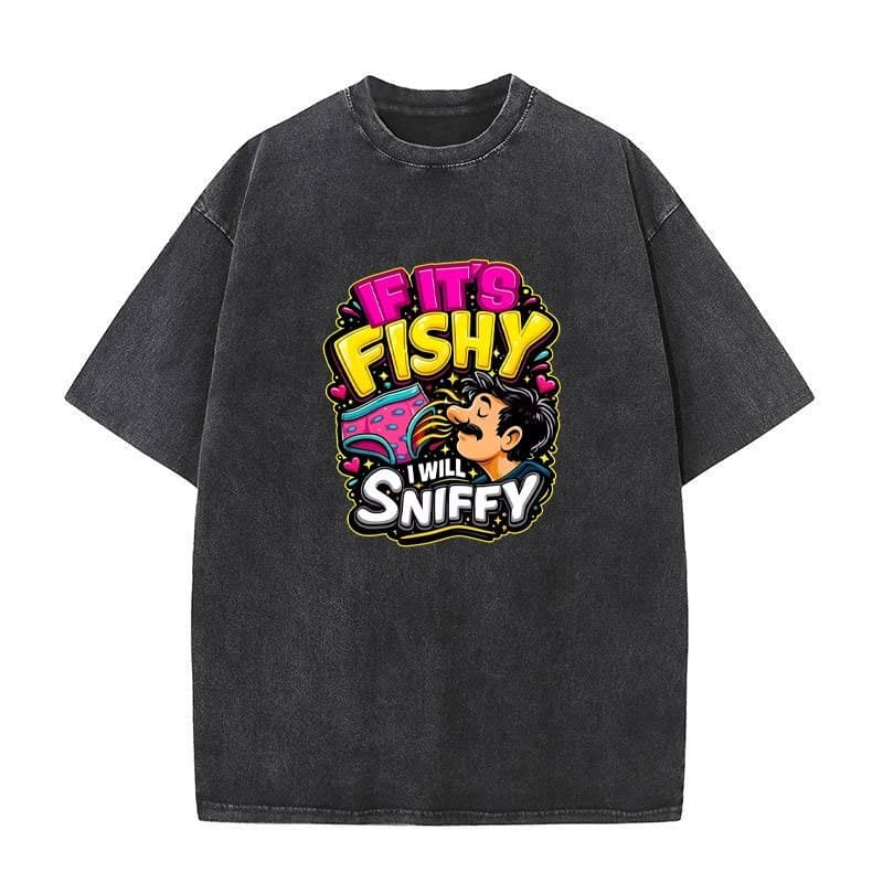 Camiseta Masculina Retrô Oversized Lavada , Cor Engraçada , Slogan Meme , Estampa De Desenho Animado , Ajuste Solto , Ma