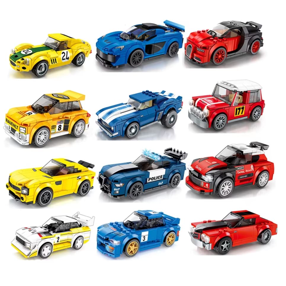 Cidade Velocidade Corrida MOC Carro Esportes Blocos De Construção Tijolos Clássico Rally Esporte Super Racer Veículos Pr