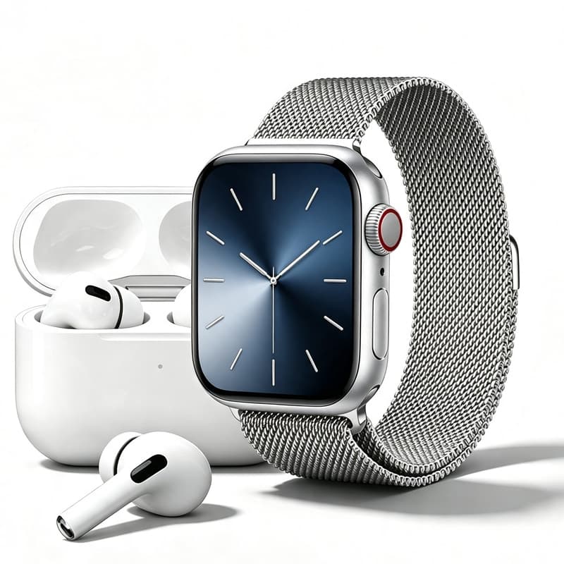 Conjunto De Smartwatch Relógio Inteligente 4 Em 1 , Papel De Parede DIY , Fone De Ouvido Digital Sem Fio , Bluetooth , C
