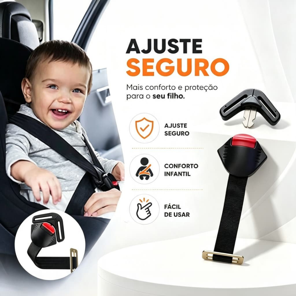 Cinto De Segurança Infantil Universal - Clipe Alça Arnês Fivela Fixo
