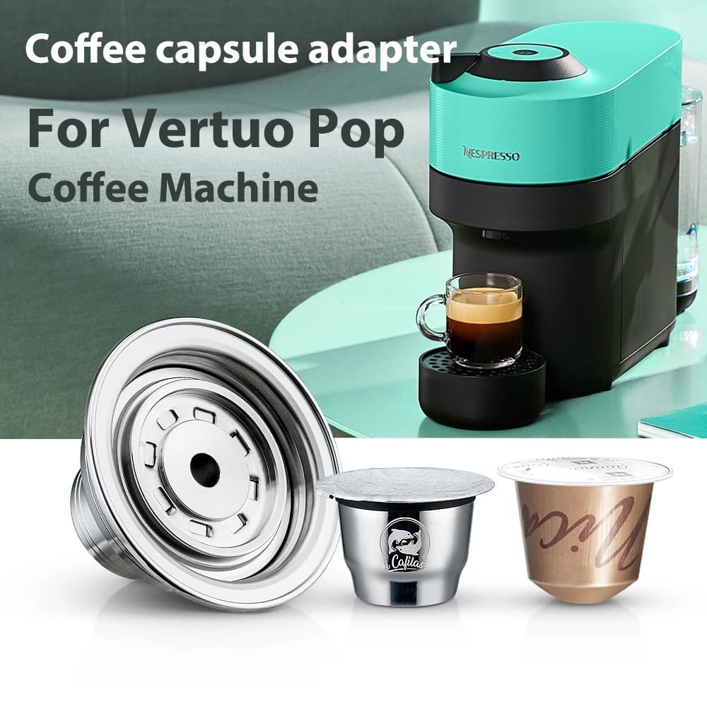 Adaptador De Cápsula De Café Para Máquina Nespresso Vertuo POP , Saco Reutilizável , Filtro , Suporte De Aço Inoxidável