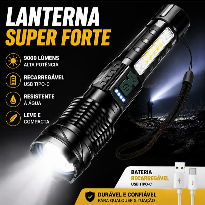 Led Laser Forte De Alta Potencia Lanterna Super Brilhante De 7 Modos Luz De Emergência
