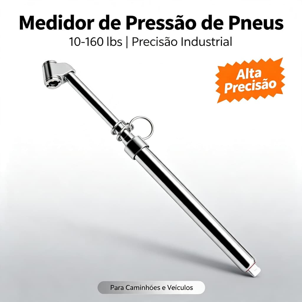 Calibrador De Pneu Profissional 160 Libras Manual Portátil Para Carro Moto Caminhão Oficina Mecânica