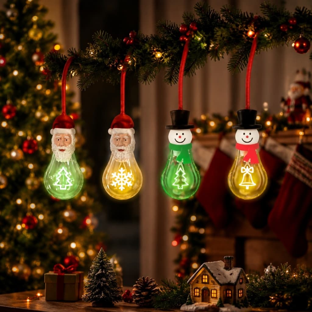 Led Corda De Luz De Natal Papai Noel Boneco De Neve Árvore Festival Festa Atmosfera Boneco De Neve