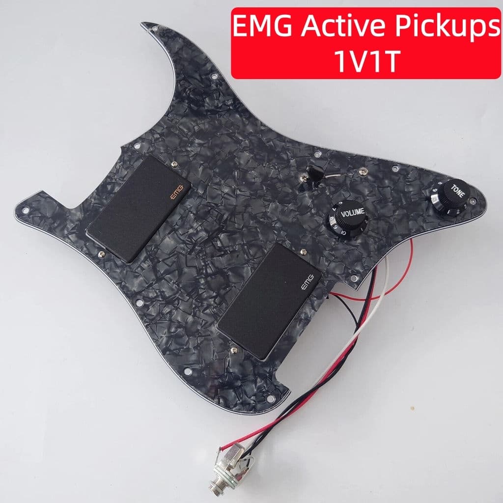 Pré-Carregado Guitarra Stratocaster Pickguard EMG Humbuckers Ativos 2 Potenciômetros 1 Volume 1 Tom Conjunto Para Guitar