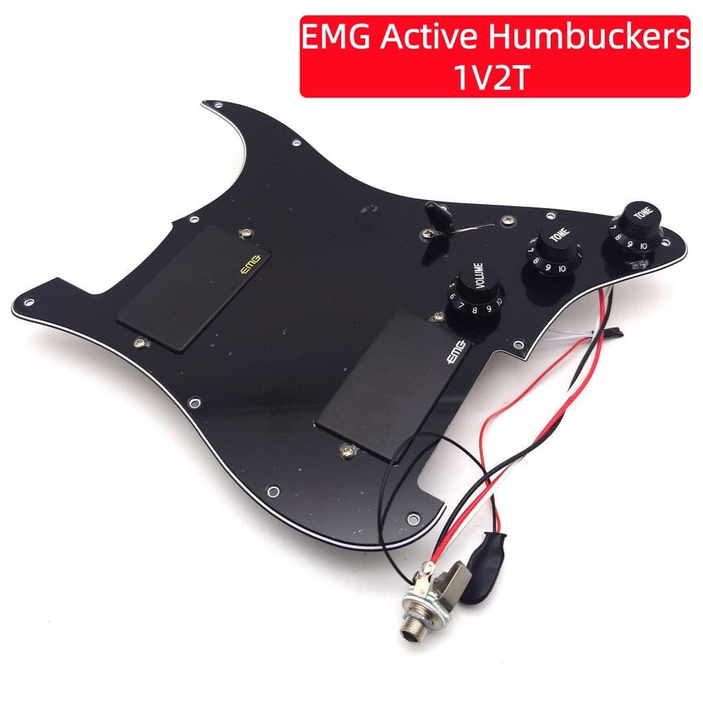 Pré-Carregado Guitarra Stratocaster Pickguard EMG Humbuckers Ativos 3 Potenciômetros 1 Volume 2 Tons Conjunto Para Guita