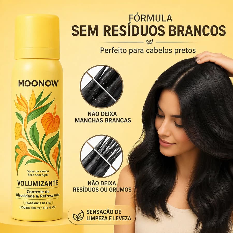 Shampoo a Seco Spray Antioleosidade Volume Cabelo Oleoso Sem 脕gua Sem Res铆duos F贸rmula Leve SOS Cabelo Oleoso