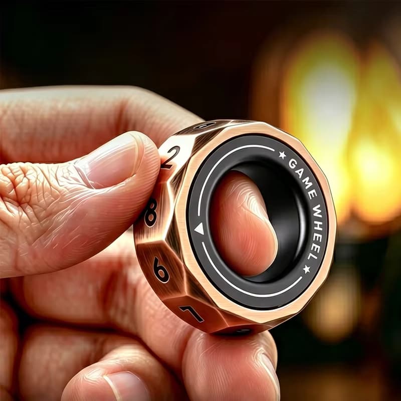1PC Vintage Liga De Cobre 12 Digital Rotativo Jogo Roda Fidget Anel Magnético Dedo Giroscópio Anti Ansiedade Desktop Gad