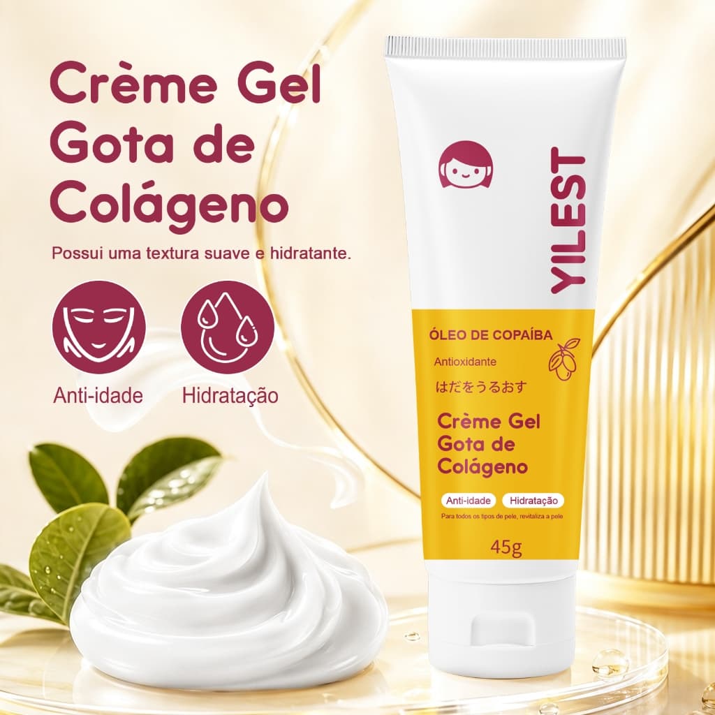 【Oferta Limitada】Creme Gel Regenerador Facial Gota de Colágeno 45g Collagen Gel Cream