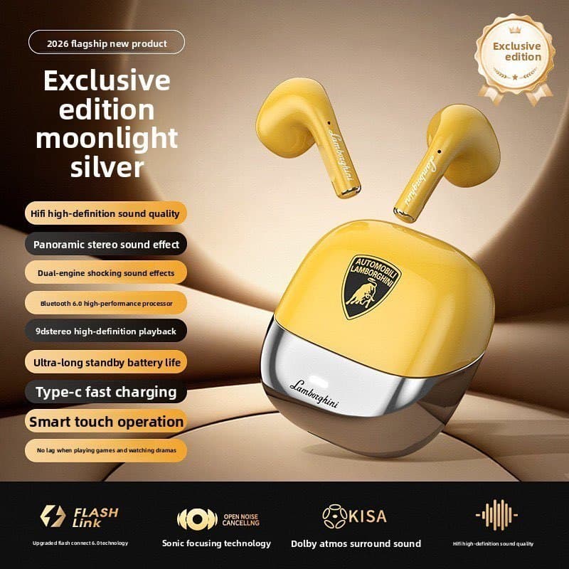 TOP T58 Bluetooth Fone De Ouvido Sem Fio Cancelamento Ruído Lamborghini Portátil Jogo Para Música