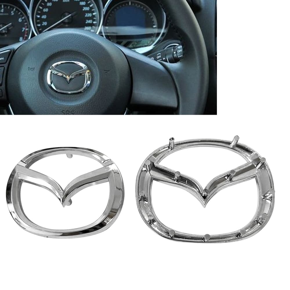 Compatível Com Adesivo De Capa De Volante Mazda , Emblema Do Carro , Acabamento Da Moldura Logotipo