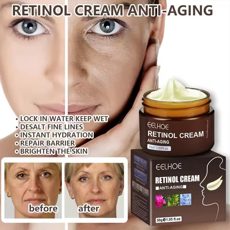 Retinol Removedor De Rugas Creme Facial Endurecimento Levantamento Anti Envelhecimento Desbotamento Linhas Finas Hidrata