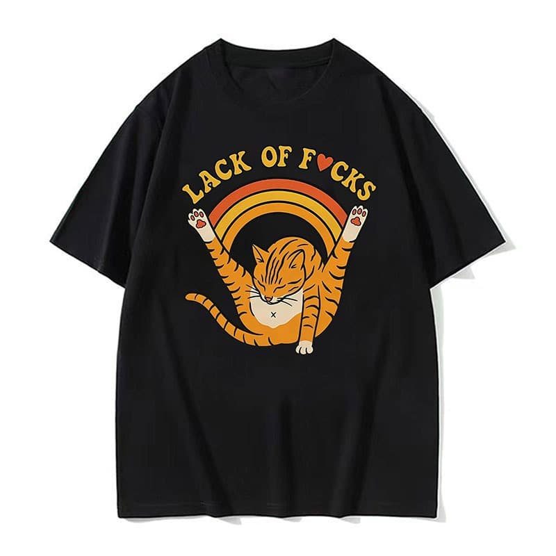 Fcks Engraçado Animal De Estimação Bonito Gato Gráfico T Camisas Das Mulheres Dos Homens Moda Kawaii Humor Manga Curta C