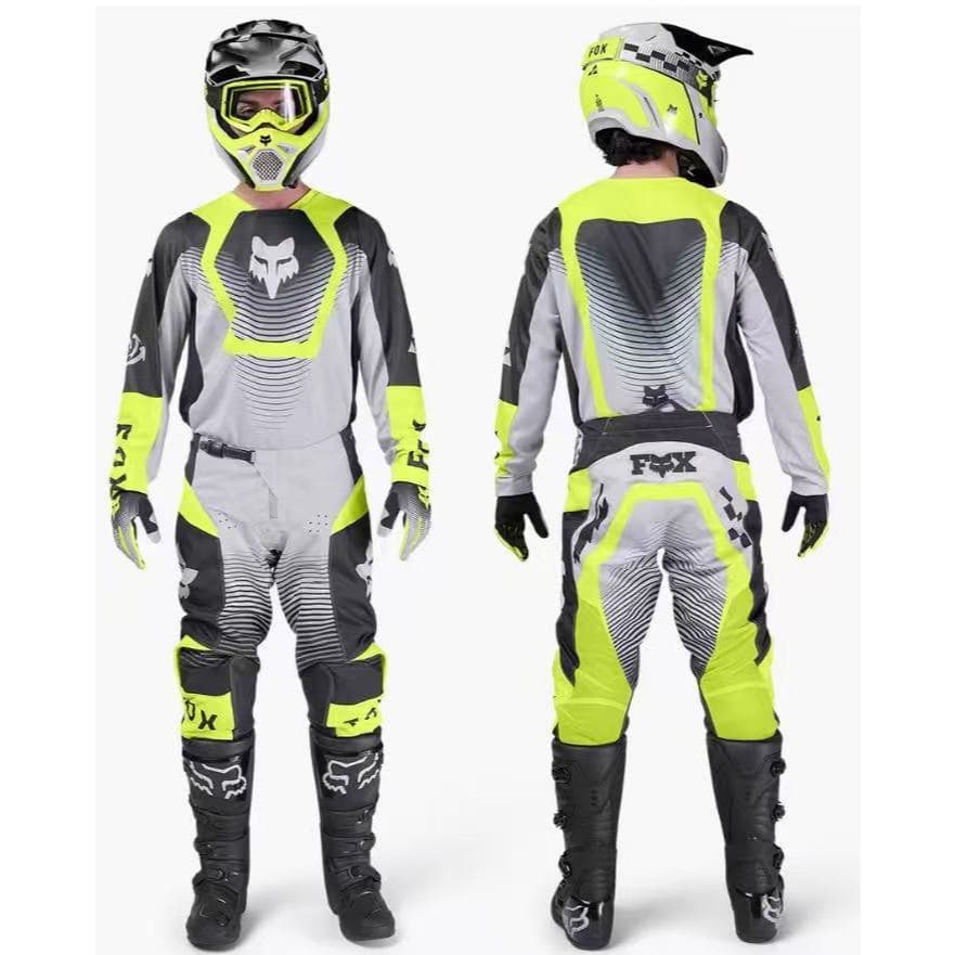 2026 Fox 180 Collect Motocross Offroad MX Race Kit Gear Cinza Amarelo Adultos
