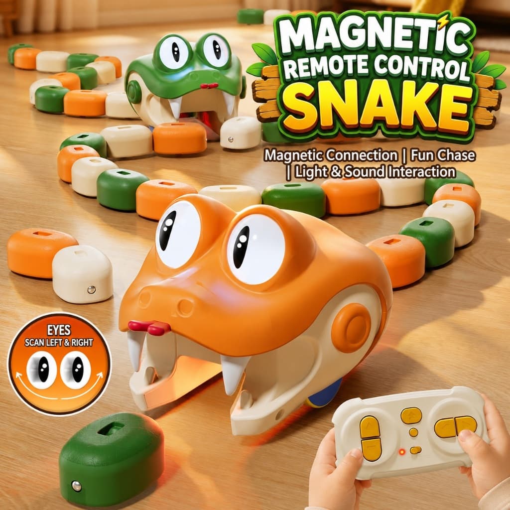 Carro Magnético De Cobra RC Para 2 Jogadores , Jogo De Engolir , Olhos Em Movimento , Som Leve , Aniversário Infantil