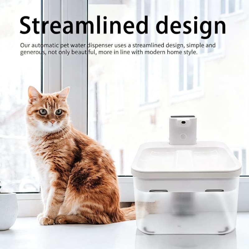 Dispensador Inteligente De Água Para Animais De Estimação Com Filtro De sensor E Bomba Silenciosa De 2.5L De Grande Capa
