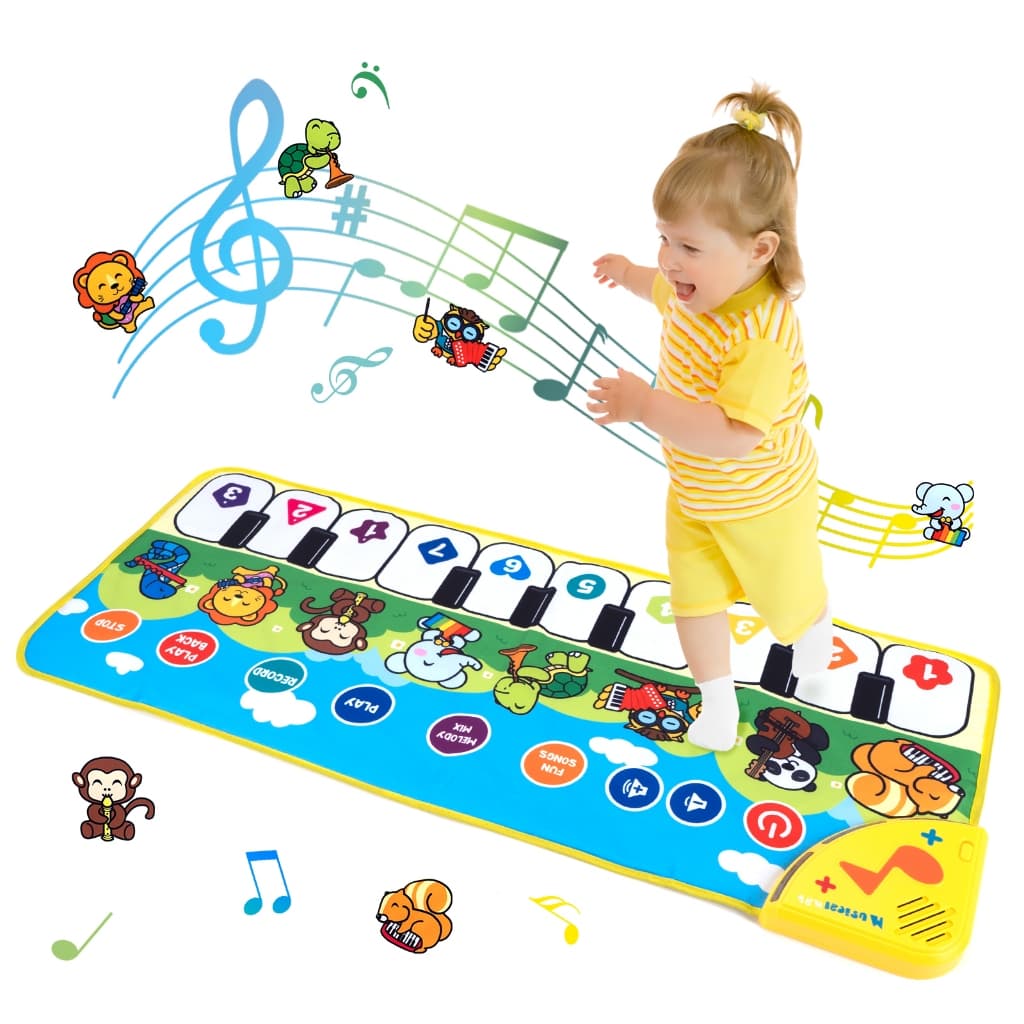 Crianças Tapete De Piano Musical Piso Teclado Dança Com 8 Instrumentos Sons Do Bebê Brinquedos Educativos