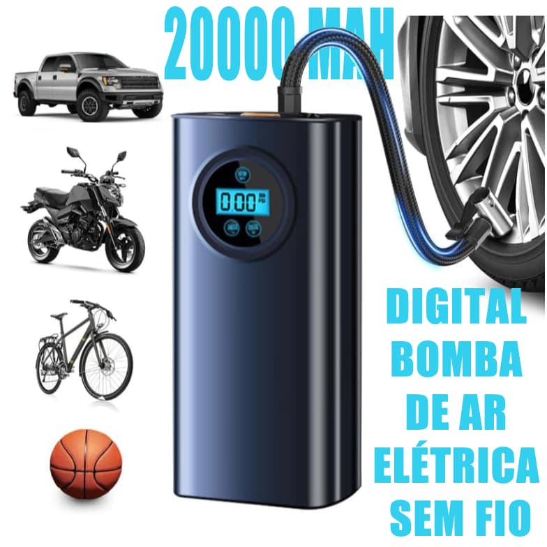 150psi Display Digital sem fio bomba de ar elétrica pneu Inflator motocicleta carro bicicleta Compressor de ar portátil