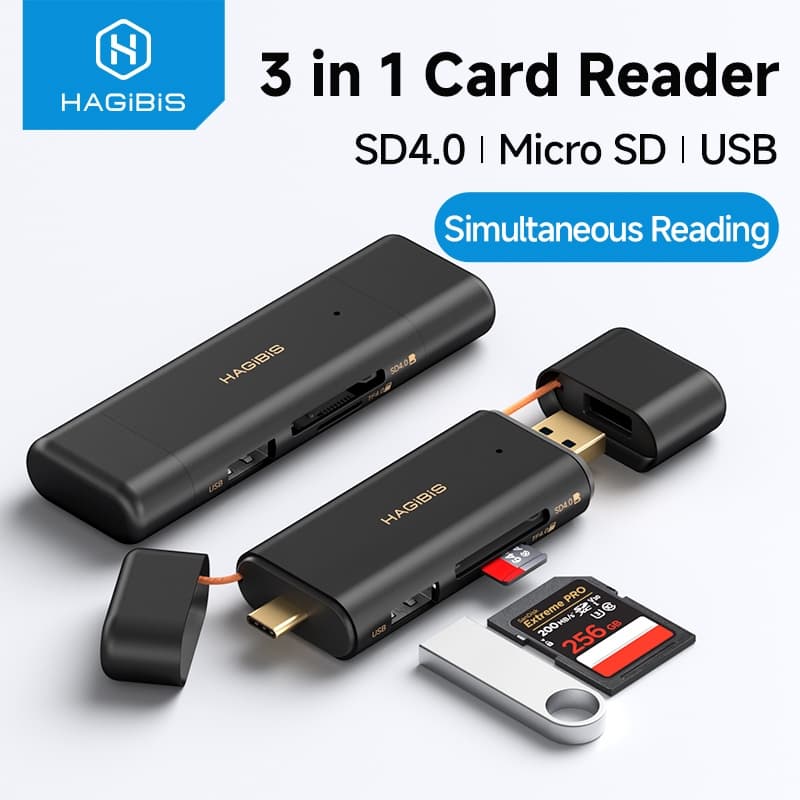 Hagibis Leitor De Cartão De Memória De Alta Velocidade Câmera SD 4.0/3.0 Micro 3 Em 1 Adaptador CFexpress Tipo A/B Para