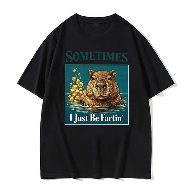 Engraçado Bebê Capivara Peido Meme T Camisa Às Vezes Eu Apenas Ser Humor Presente Camisetas Das Mulheres Dos Homens Verã