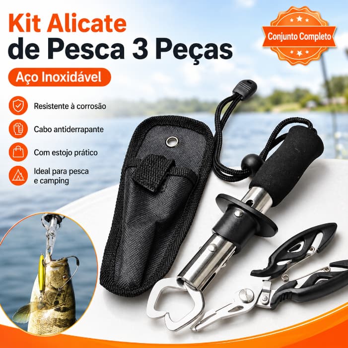 Kit 3 peças Alicate De Pesca E Ferramentas Multifuncionais Para Os Lábios De Peixe