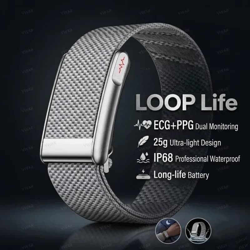 2026 Nova LOOP LIFE Banda Rastreador De Fitness Sem Tela ECG + HRV SpO2 Esporte Pulseira Inteligente Frequência Car