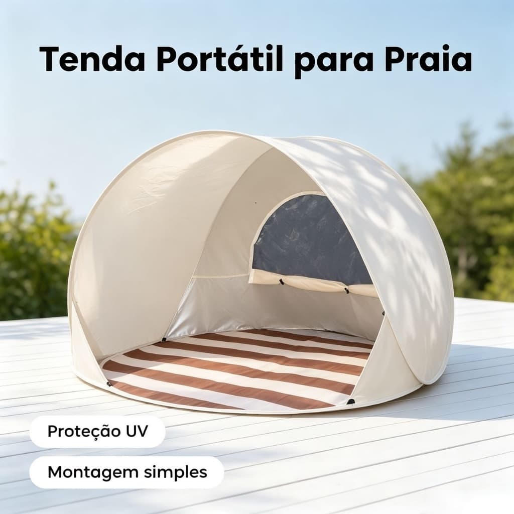 Tenda Circular Automática para Crianças Jardim Piquenique Leve com Bolsa de Transporte