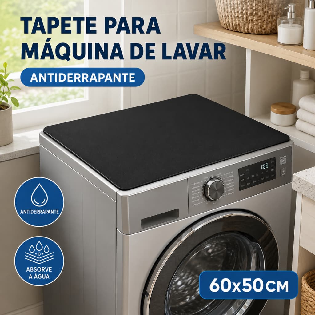 Capa protetora de Silicone para máquina de lavar - antiderrapante, absorção de água e antipoeira