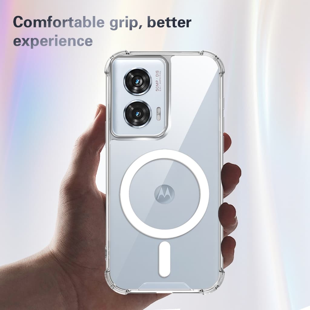 Para Motorola Moto G86 G85 G56 Power 5G 4G Caso Magnético Plástico Duro Transparente Magesafe Capa À Prova De Choque Car