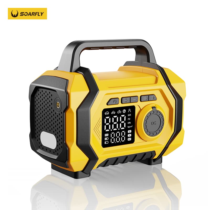 SOARFLY 12V Carro Portátil Display Digital Bomba de Ar Bomba de Ar de Pneu de Carro Suporte Detecção e Calibração de Pre