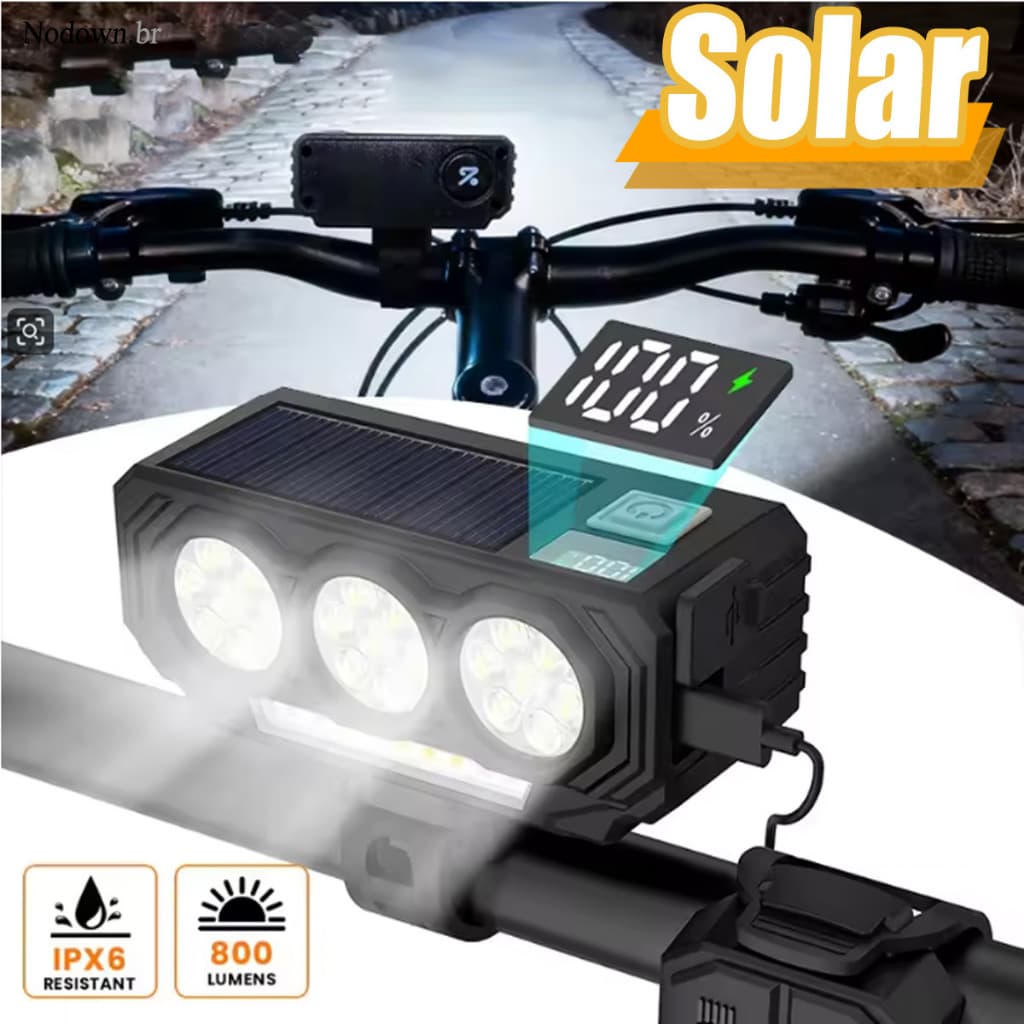 Sinalizador Bicicleta Farol Led Bike Recarregável USB Lanterna Luz Dianteira Lúmens Super Potente Noturno Acessórios