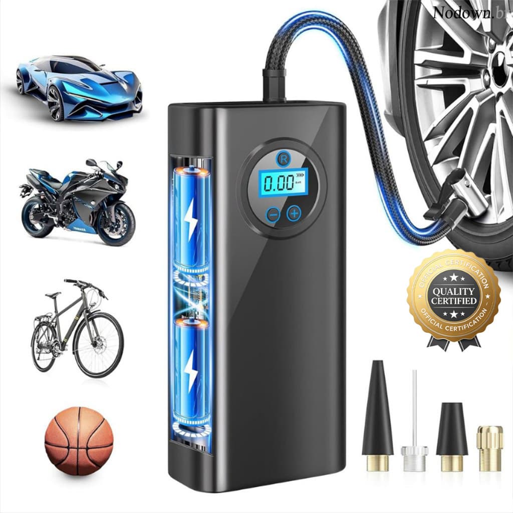 Display digital bomba de ar elétrica sem fio pneu inflator motocicleta carro bicicleta compressor de ar portátil