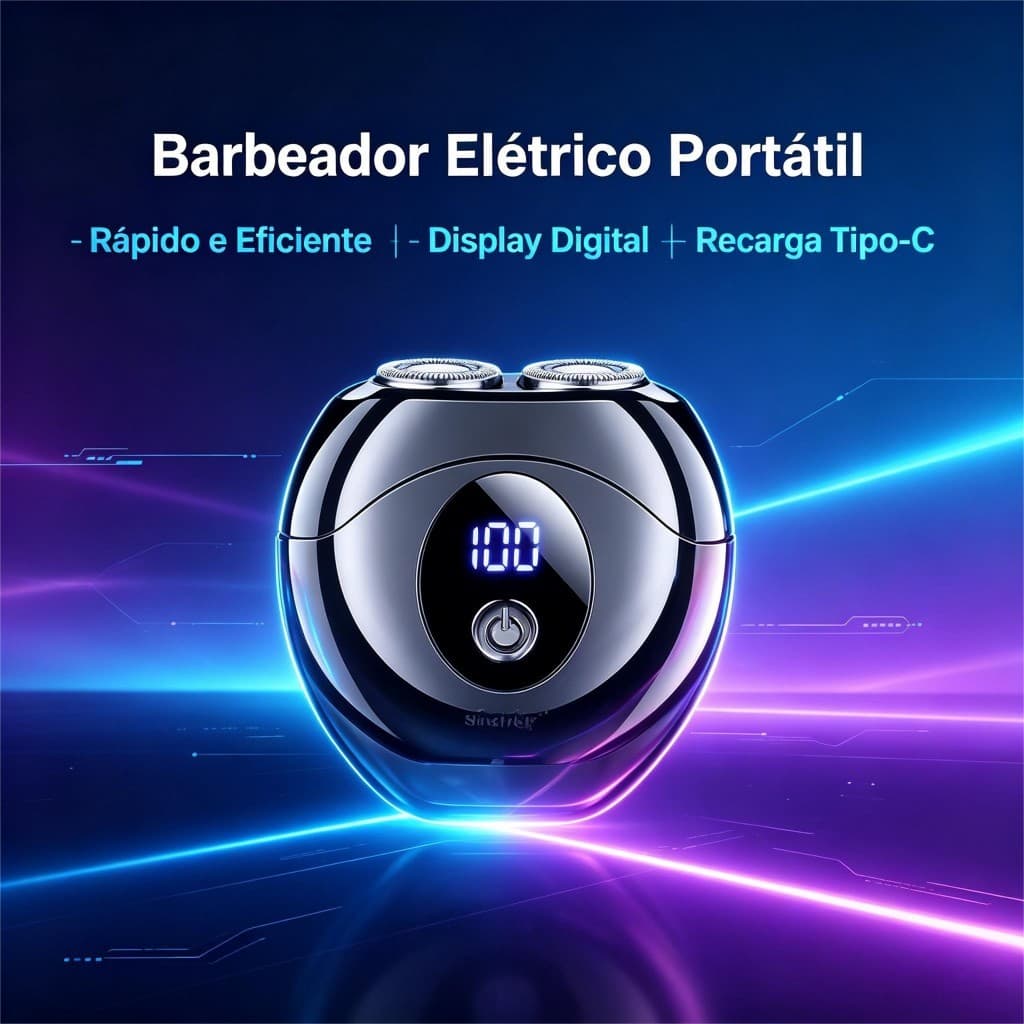 UFO Mini Barbeador Elétrico Masculino de Duas Cabeças Barbeador Portátil Tipo-C Carga Rápida Lavável Pequeno Barbeador P