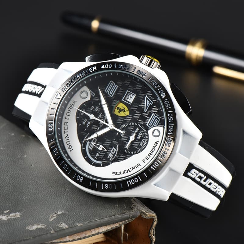 Relógio masculino relógio masculino elegante relógio de quartzo de seis ponteiros série FERRARI multifuncional cronógraf