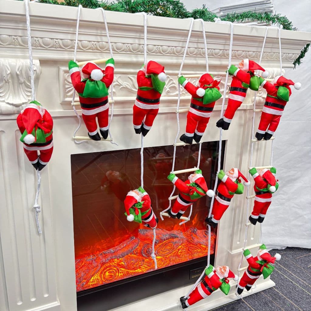 Natal Papai Noel Escalada Escada Boneca Ornamentos Decoração Da Árvore De Casa Porta Parede Pendurado Pingente Presentes