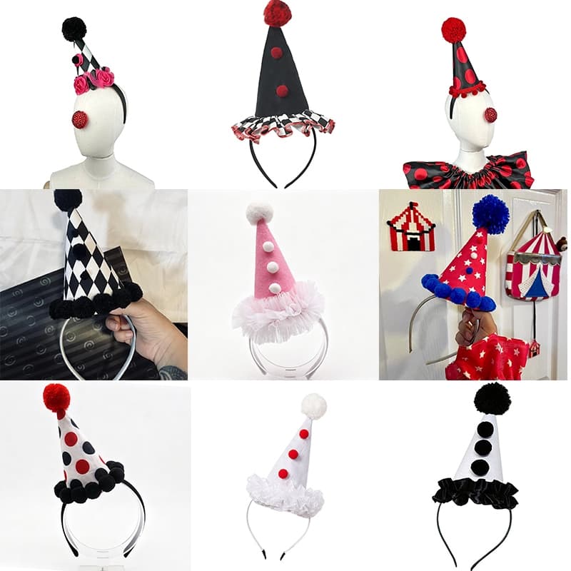 Palhaço Festa Chapéu Bandana Para Adultos Crianças Halloween Aniversário Carnaval Cosplay Tirar Foto Adereços
