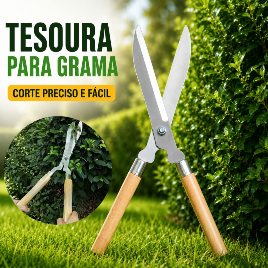 Tesoura de Poda 50cm Profissional -Tesoura Grama Jardim Cerca Viva Cerca-viva Tesourão Jardinagem