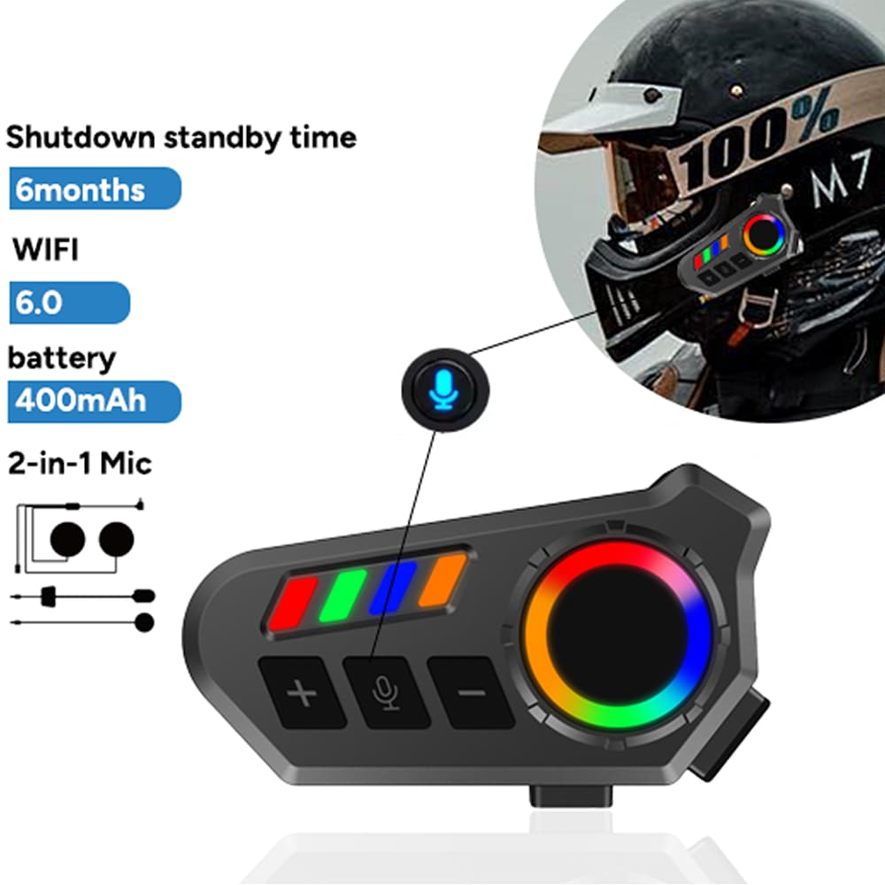 Fone De Ouvido Capacete Bluetooth 6.0 Mãos-Livres Chamada Telefone IP65 À Prova Dip65 Água Leitor De Música Sem Fio Para