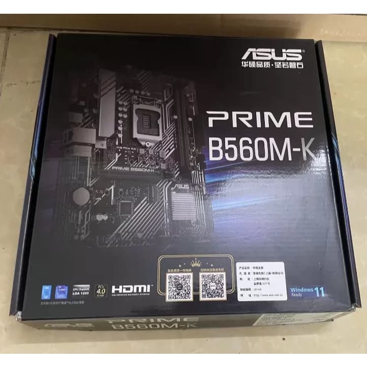 Placa-Mãe Asus PRIME B560M-K Micro-ATX LGA1200 Suporta 10a Geração 11a CPU
