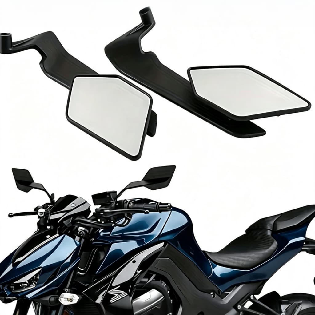 Espelho Retrovisor New Airfoil Asa de Vento Universal Alumínio CNC Ajustável Giratório para Motos Durável