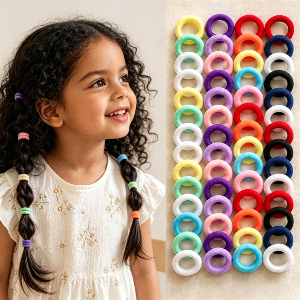1 Lote De Laços De Cabelo Infantis Coloridos De Alta Elasticidade , Macios Para Meninas , Uso Diário Versátil , Presente