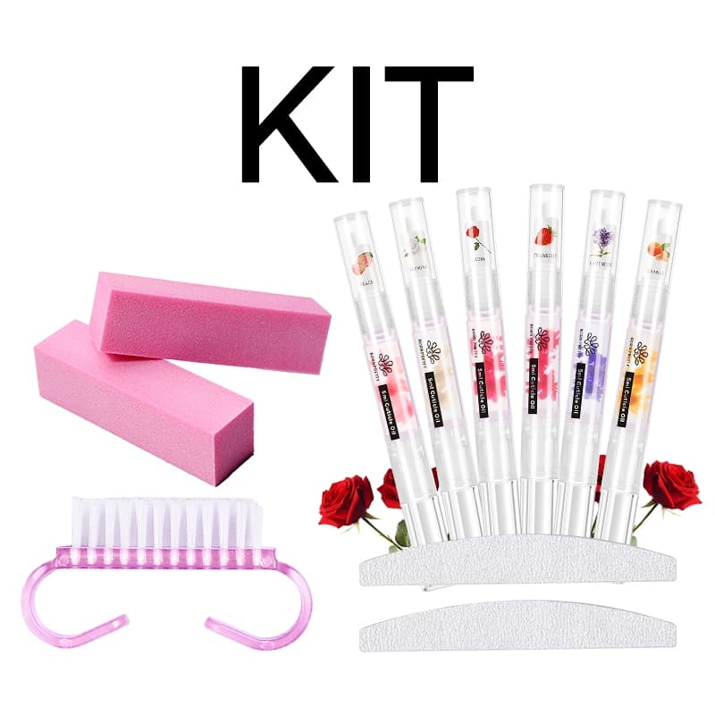 Conjunto De Cuidados Com Cutículas , Caneta De Óleo Para Escova De Unhas Dupla Face Rosa , Kit De Ferramentas De Manicur