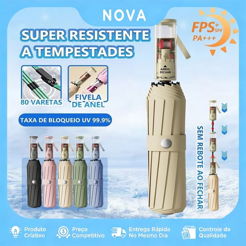 Guarda Chuva Automático Sombrinha Grande Proteção Solar UV Reforçado Dobrável Envio Imediato colorido