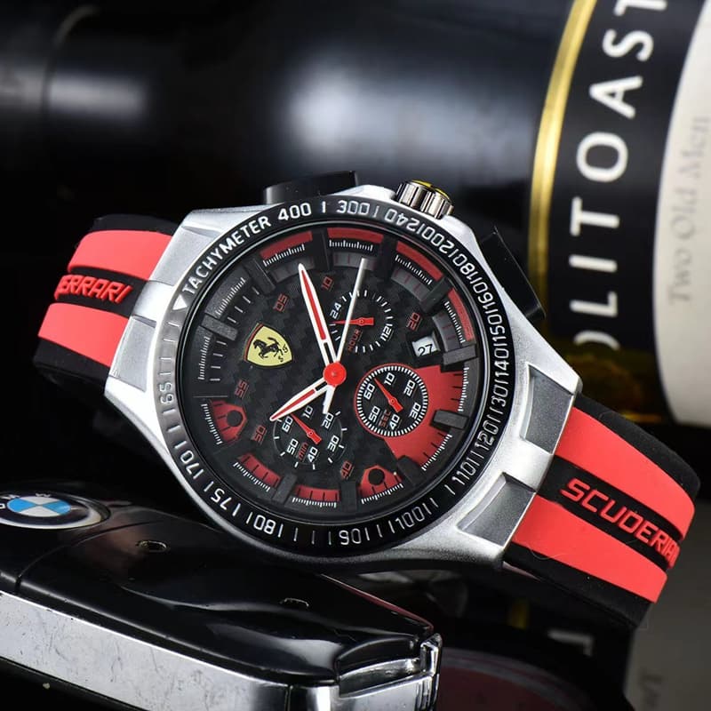 Relógio masculino relógio masculino moda seis ponteiros de quartzo FERRARI relógio de pulso de marca superior F1